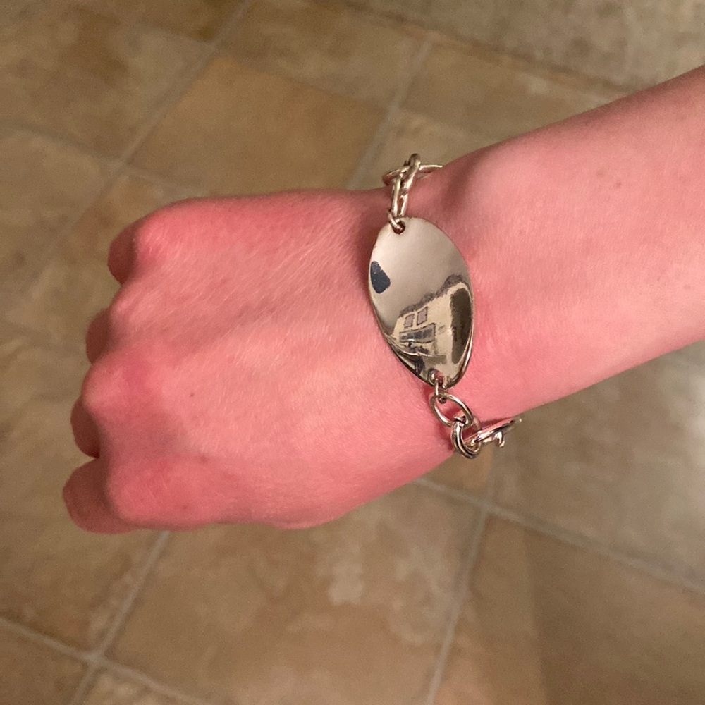 Silver charm engravable bracelet